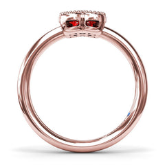 Magnolia Milgrain Ruby Ring