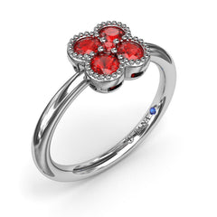 Magnolia Milgrain Ruby Ring