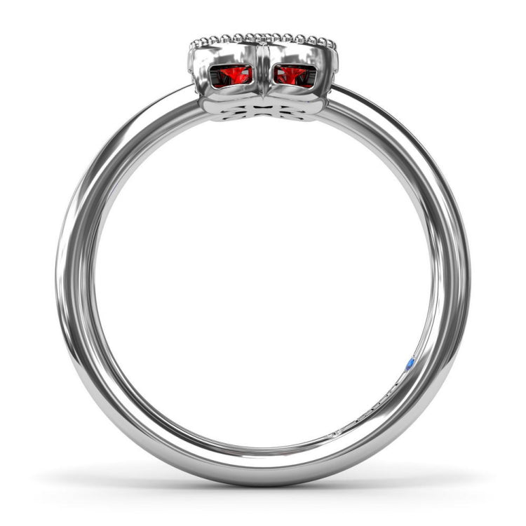 Magnolia Milgrain Ruby Ring