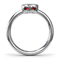 Magnolia Milgrain Ruby Ring