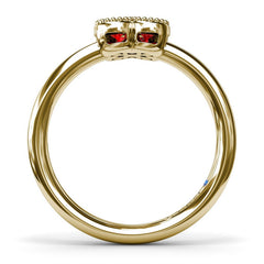 Magnolia Milgrain Ruby Ring