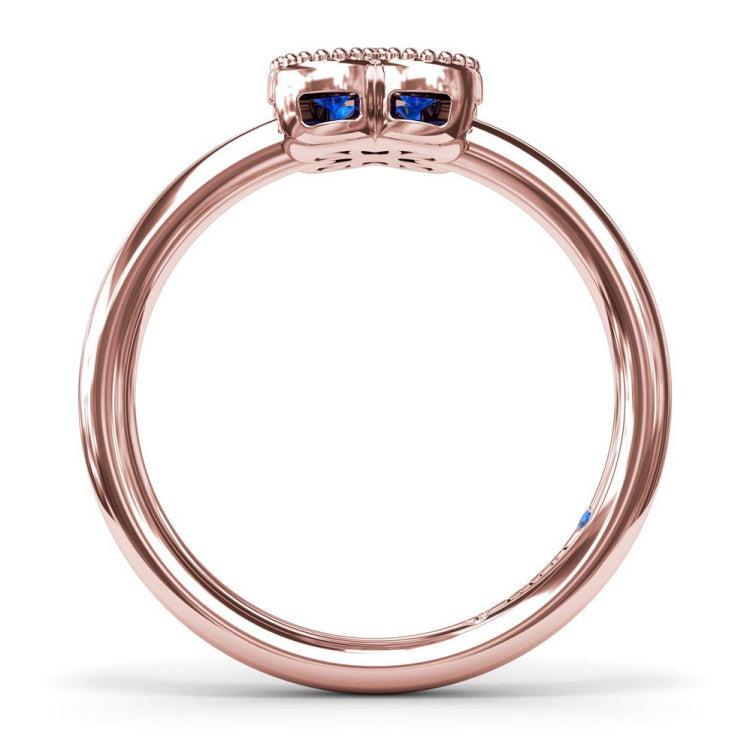 Magnolia Milgrain Sapphire Ring