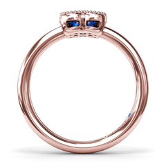 Magnolia Milgrain Sapphire Ring