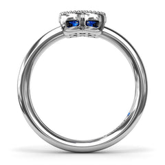 Magnolia Milgrain Sapphire Ring