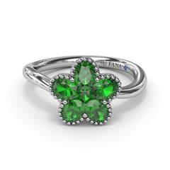Magnolia Wave Emerald Ring
