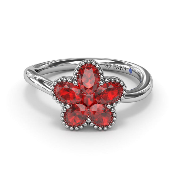 Magnolia Wave Ruby Ring