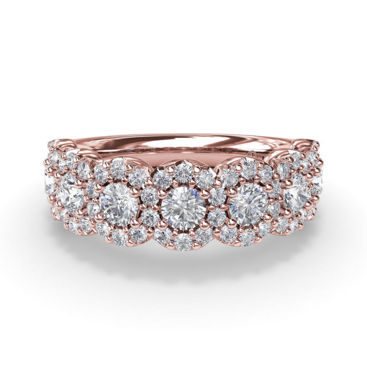 Floral Round Diamond Band 
