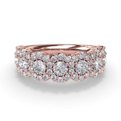 Floral Round Diamond Band 