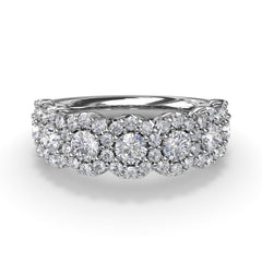 Floral Round Diamond Band 