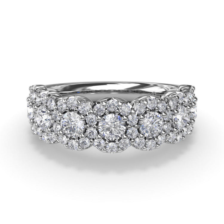 Floral Round Diamond Band 