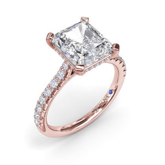 Classic Radiant Solitaire With Hidden Halo