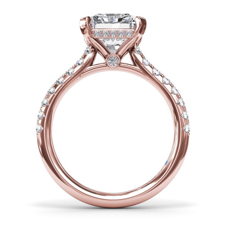 Classic Radiant Solitaire With Hidden Halo
