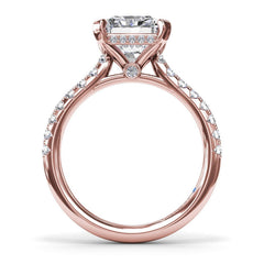 Classic Radiant Solitaire With Hidden Halo