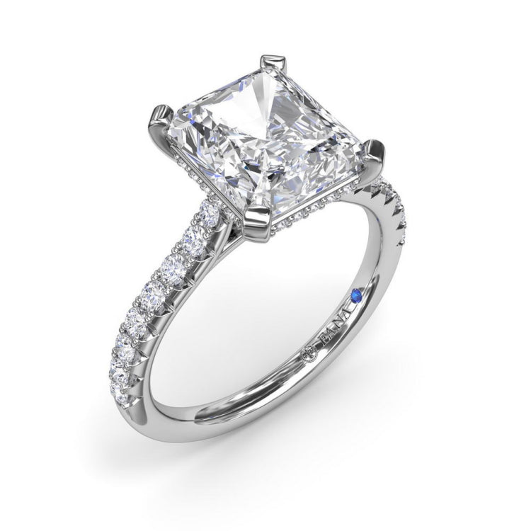 Classic Radiant Solitaire With Hidden Halo