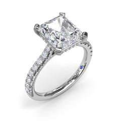 Classic Radiant Solitaire With Hidden Halo