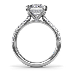 Classic Radiant Solitaire With Hidden Halo