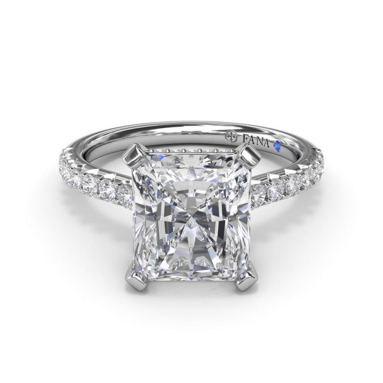Classic Radiant Solitaire With Hidden Halo