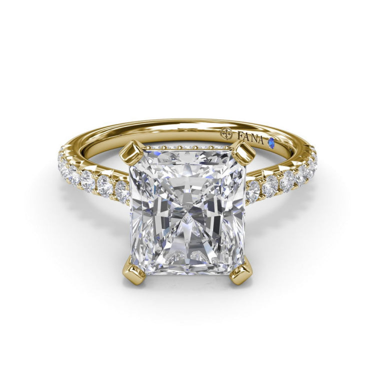 Classic Radiant Solitaire With Hidden Halo