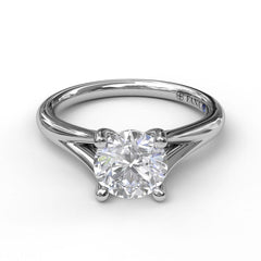 Round Cut Solitaire With Delicate Split Band