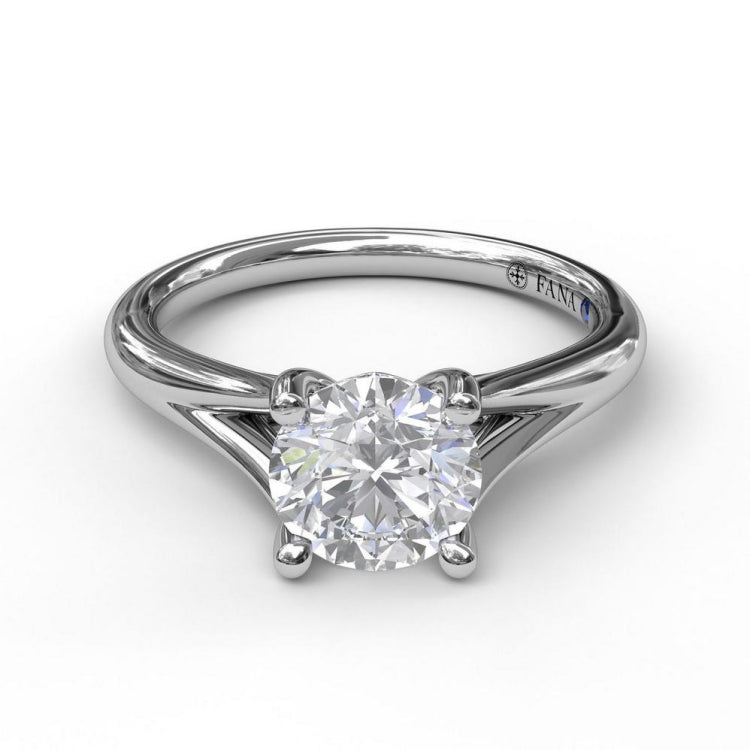 Round Cut Solitaire With Delicate Split Band