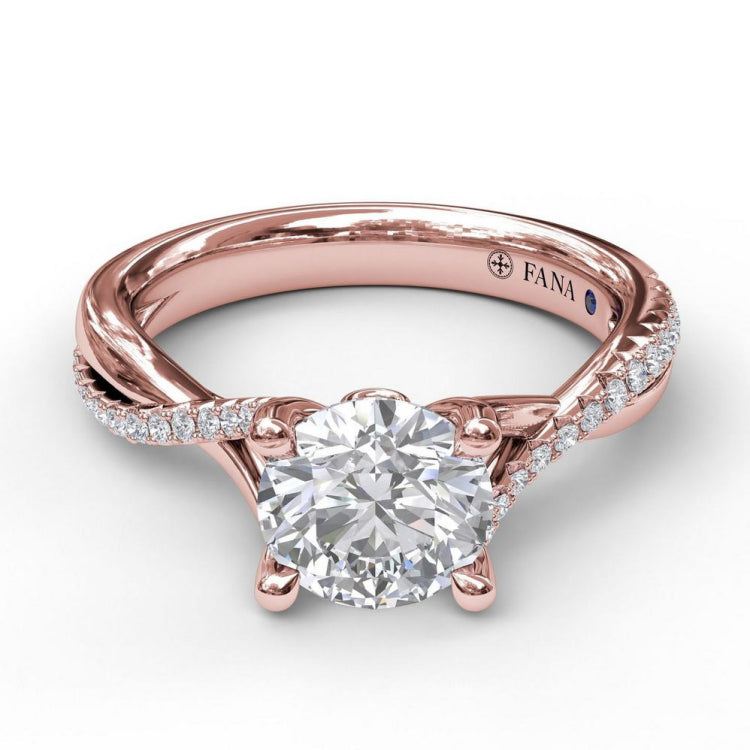 Alternating Diamond Twist Engagement Ring