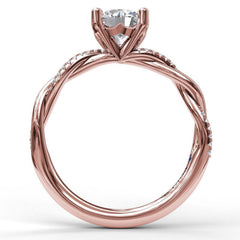 Gold And Diamond Twist Engagement Ring