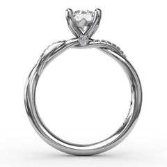 Classic Round Diamond Solitaire Engagement Ring With Twisted Shank