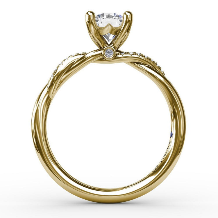 Classic Round Diamond Solitaire Engagement Ring With Twisted Shank