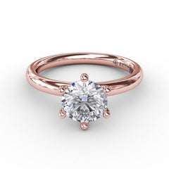 Classic Six-Prong Round Diamond Solitaire Engagement Ring