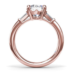 Tapered Baguette Diamond Engagement Ring 