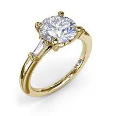 Tapered Baguette Diamond Engagement Ring 