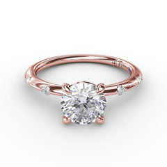 Modern Raindrop Diamond Engagement Ring 