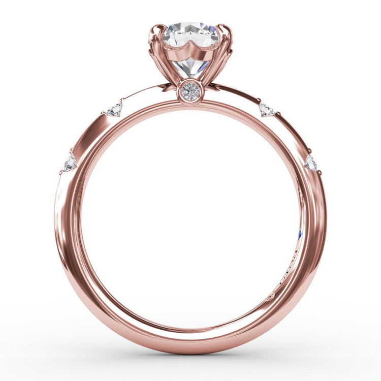 Modern Raindrop Diamond Engagement Ring 