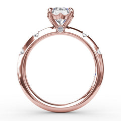 Modern Raindrop Diamond Engagement Ring 