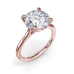 Classic Hidden Halo Diamond Engagement Ring 