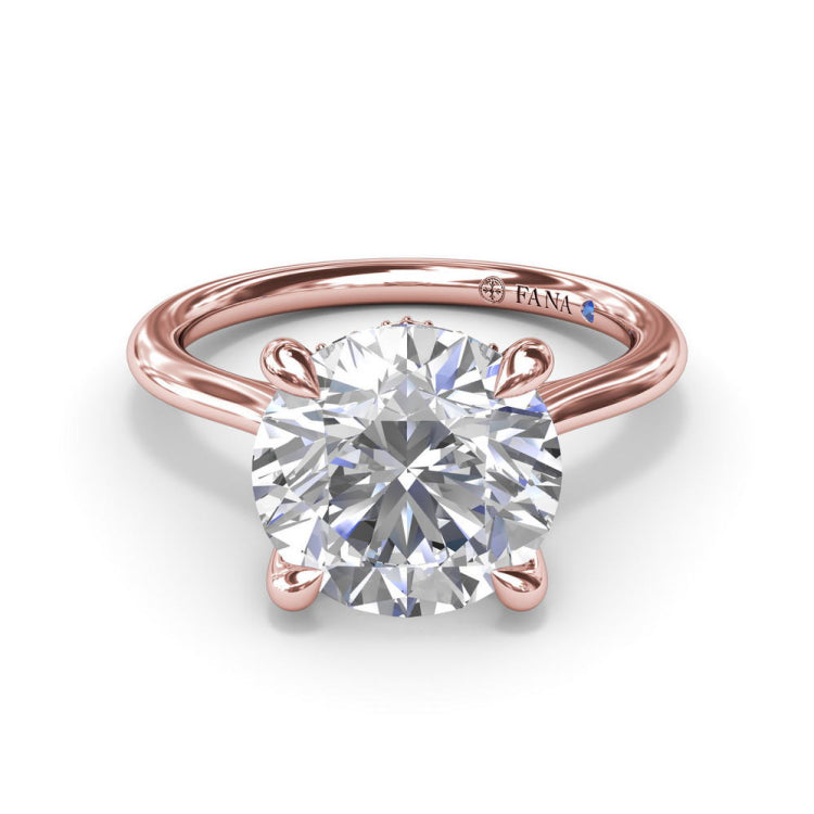 Classic Hidden Halo Diamond Engagement Ring 