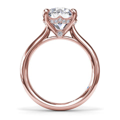 Classic Hidden Halo Diamond Engagement Ring 