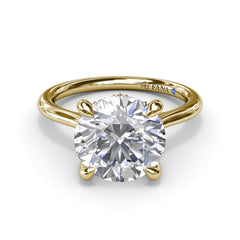 Classic Hidden Halo Diamond Engagement Ring 