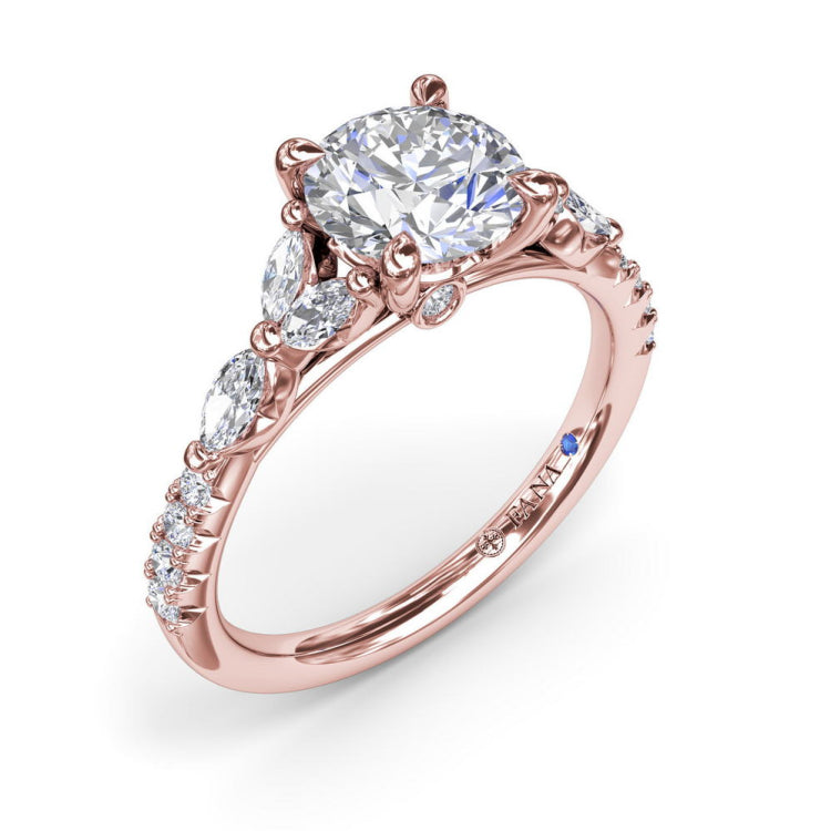 Vintage Floral Diamond Engagement Ring 
