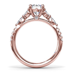 Vintage Floral Diamond Engagement Ring 