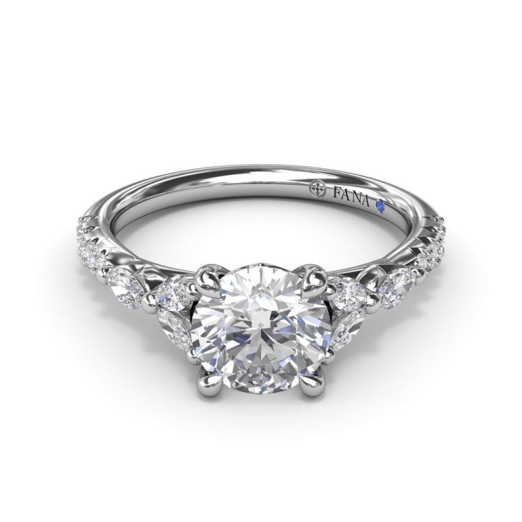 Vintage Floral Diamond Engagement Ring 