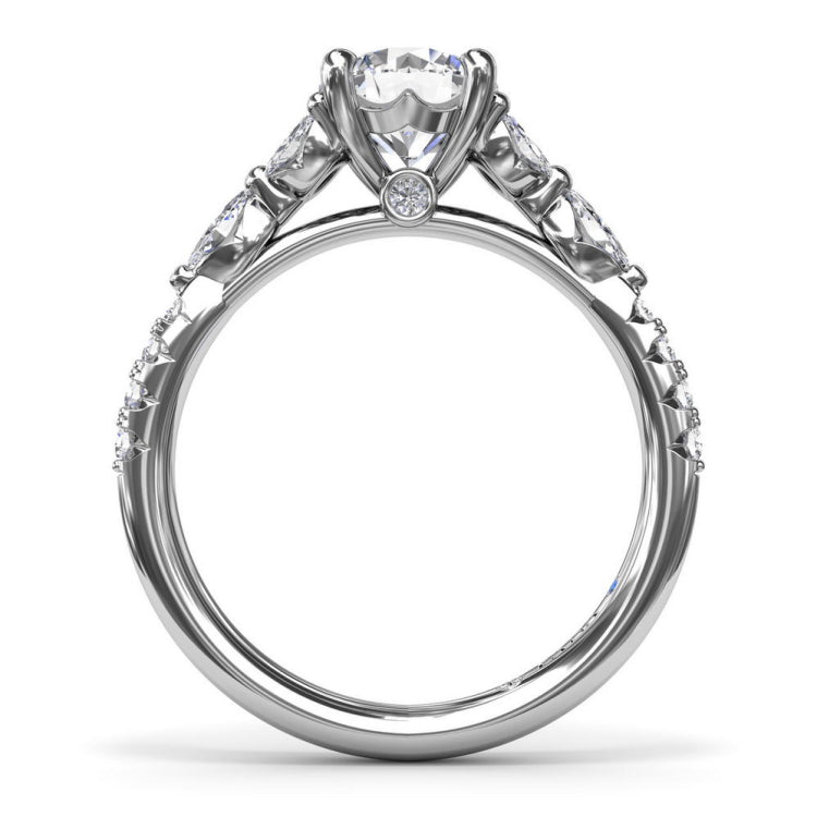 Vintage Floral Diamond Engagement Ring 