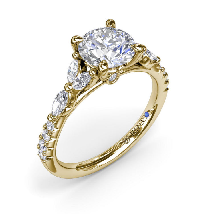 Vintage Floral Diamond Engagement Ring 