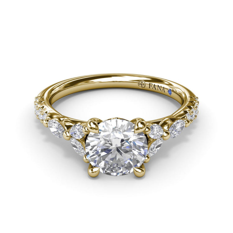 Vintage Floral Diamond Engagement Ring 
