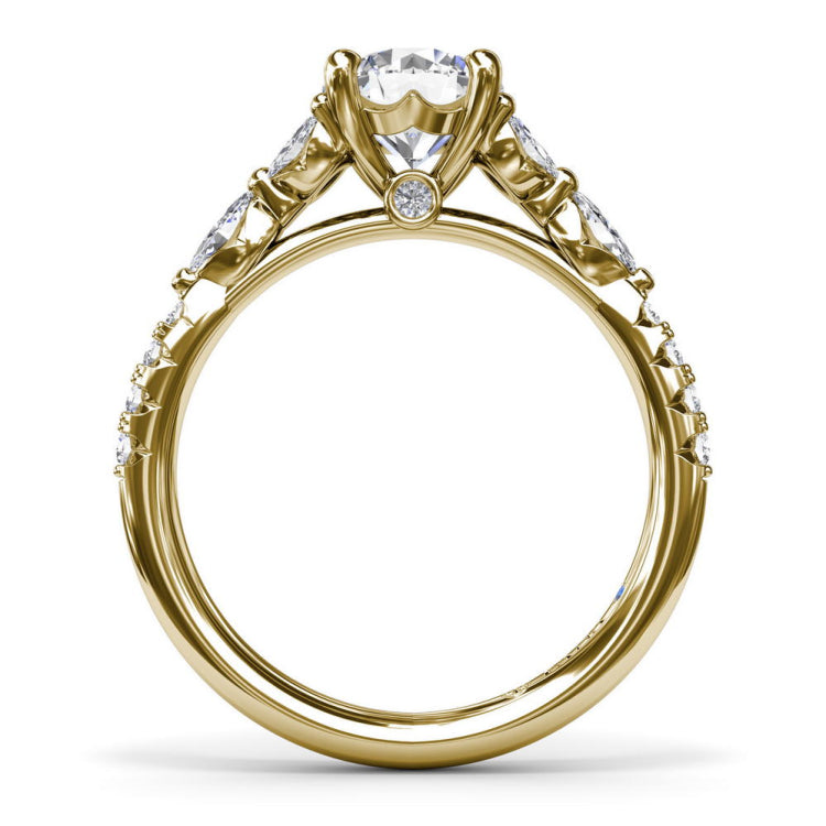 Vintage Floral Diamond Engagement Ring 
