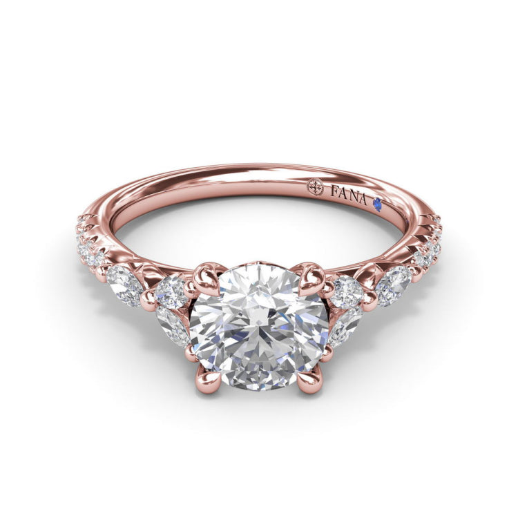 Vintage Floral Diamond Engagement Ring 