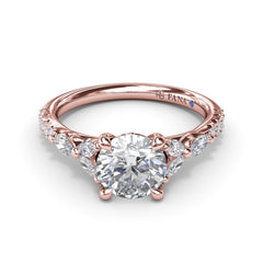 Vintage Floral Diamond Engagement Ring 