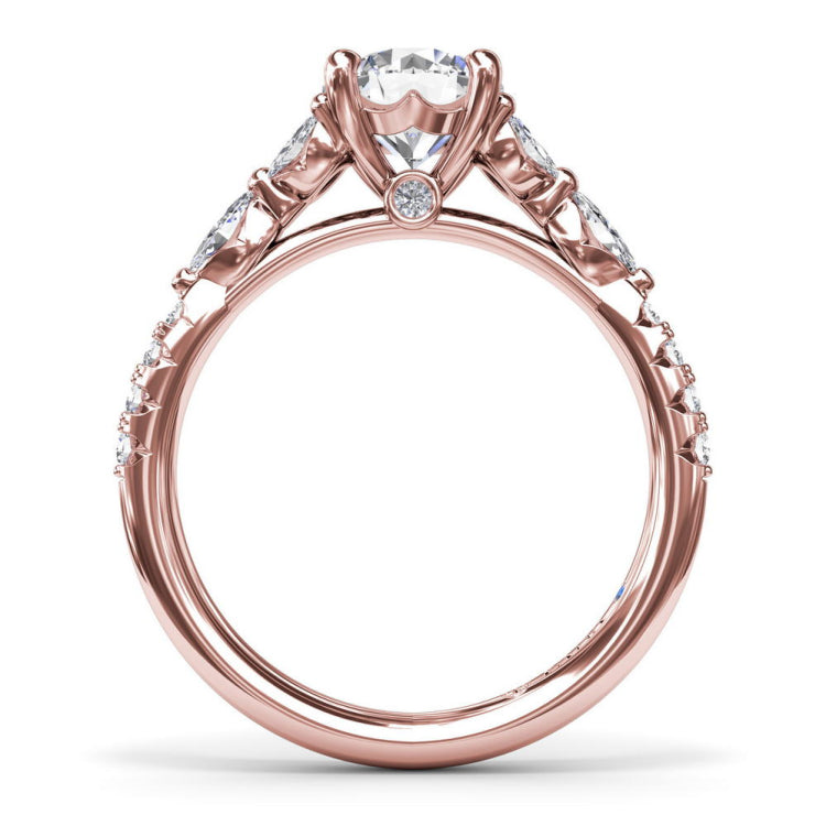 Vintage Floral Diamond Engagement Ring 