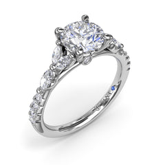 Vintage Floral Diamond Engagement Ring 