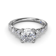 Vintage Floral Diamond Engagement Ring 